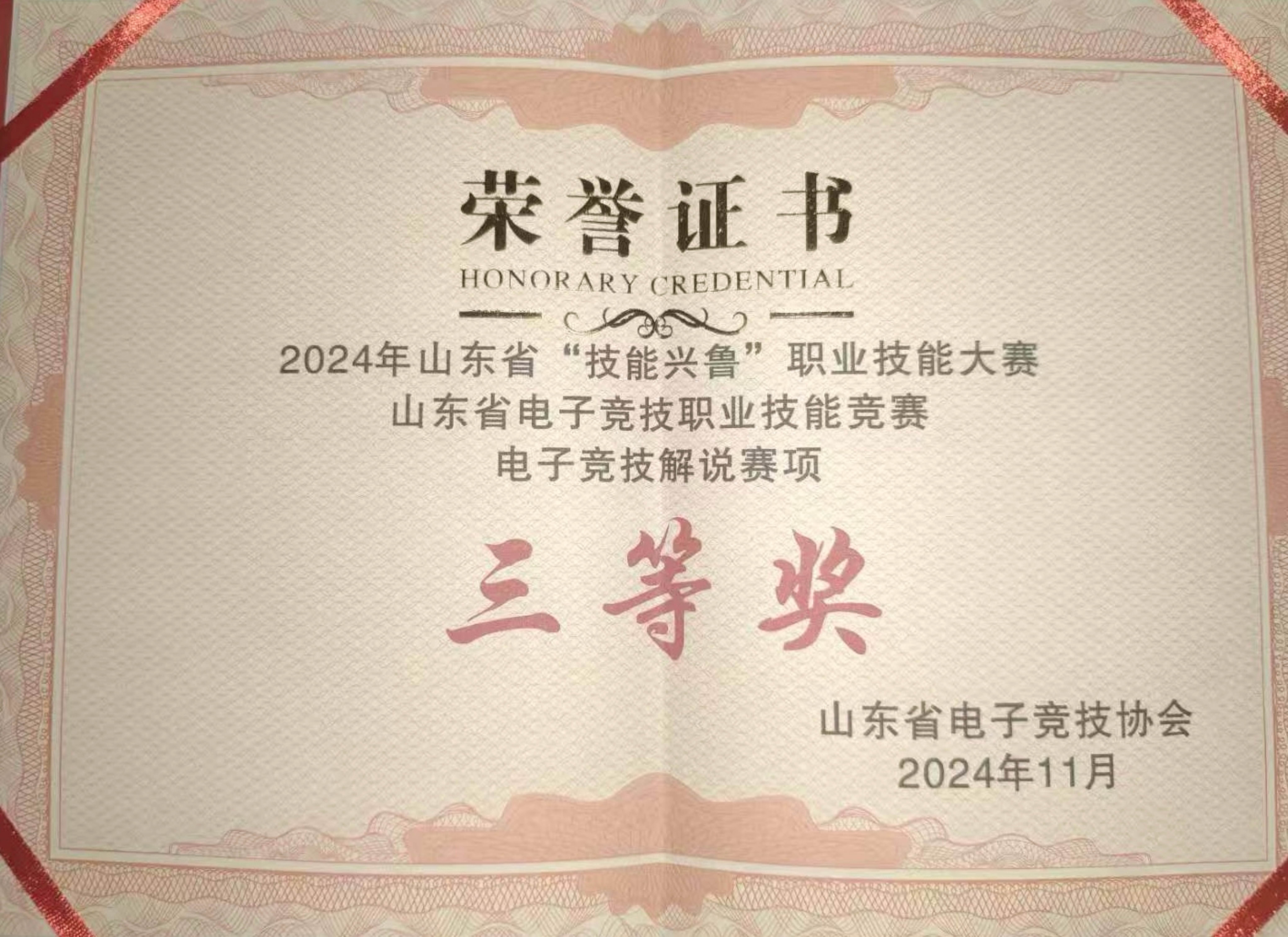 图2-5 2024年山东省“技能兴鲁”职业技能大赛——电子竞技职业技能竞赛 电子竞技解说赛项 三等奖.JPG 蓝狮在线测速网址